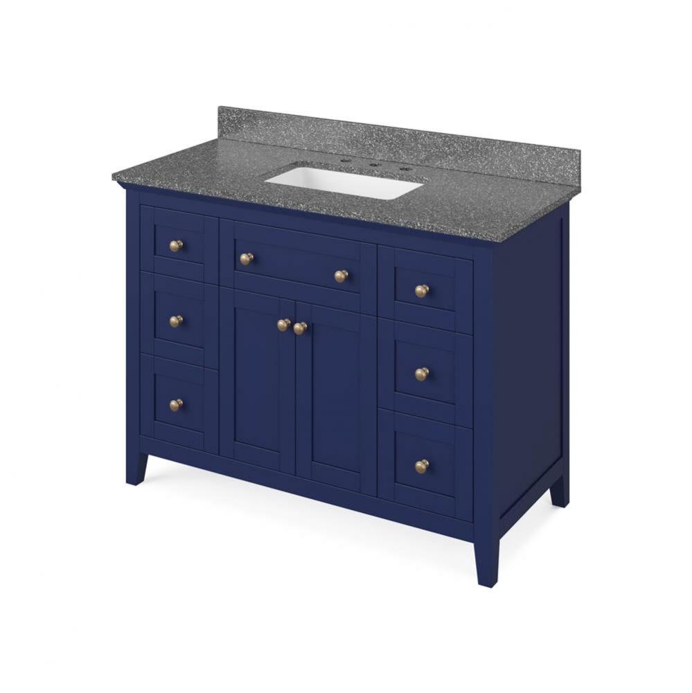 48'' Hale Blue Chatham Vanity, Boulder Cultured Marble Vanity Top, undermount rectangle