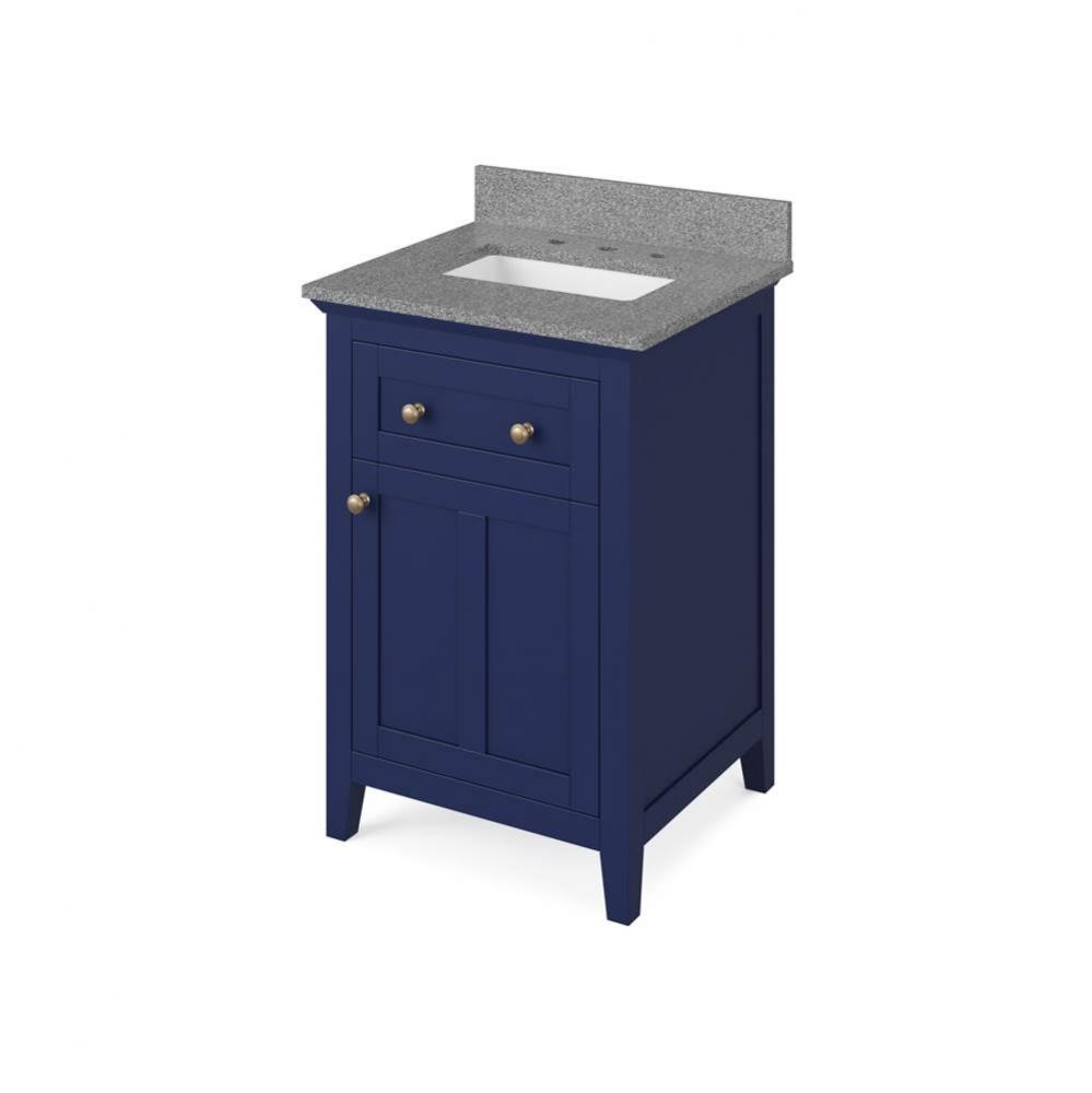 24'' Hale Blue Chatham Vanity, Steel Grey Cultured Marble Vanity Top, undermount rectang