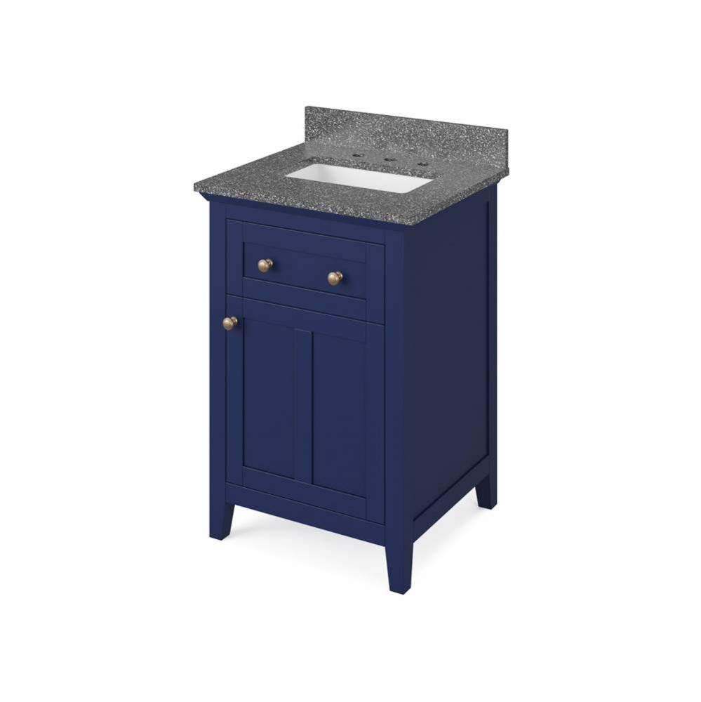 24'' Hale Blue Chatham Vanity, Boulder Cultured Marble Vanity Top, undermount rectangle