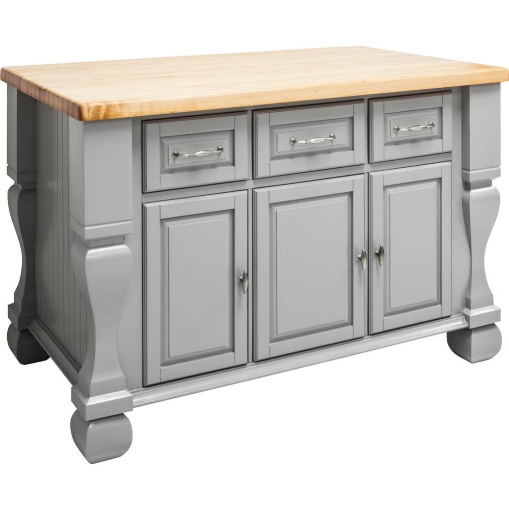 52-5/8'' Grey Tuscan Furniture Style Kitchen Island