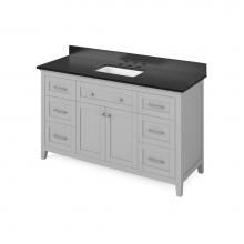 Jeffrey Alexander VKITCHA60SGRBGR - 60'' Grey Chatham Vanity, Black Granite Vanity Top, undermount rectangle bowl