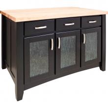 Jeffrey Alexander ISL07-BLK - 52-1/2'' Black Contemporary Furniture Style Kitchen Island