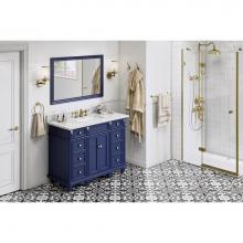 Jeffrey Alexander VKITDOU48BLWCR - 48'' Hale Blue Douglas Vanity, White Carrara Marble Vanity Top, undermount rectangle bow