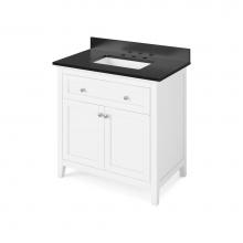 Jeffrey Alexander VKITCHA36WHBGR - 36'' White Chatham Vanity, Black Granite Vanity Top, undermount rectangle bowl