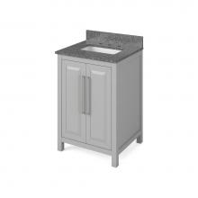 Jeffrey Alexander VKITCAD24GRBOR - 24'' Grey Cade Vanity, Boulder Cultured Marble Vanity Top, undermount rectangle bowl