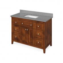 Jeffrey Alexander VKITCHA48CHSGR - 48'' Chocolate Chatham Vanity, Steel Grey Cultured Marble Vanity Top, undermount rectang