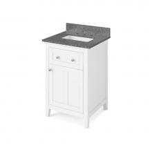 Jeffrey Alexander VKITCHA24WHBOR - 24'' White Chatham Vanity, Boulder Cultured Marble Vanity Top, undermount rectangle bowl