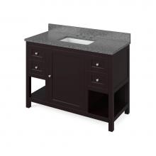 Jeffrey Alexander VKITAST48ESBOR - 48'' Espresso Astoria Vanity, Boulder Cultured Marble Vanity Top, undermount rectangle b