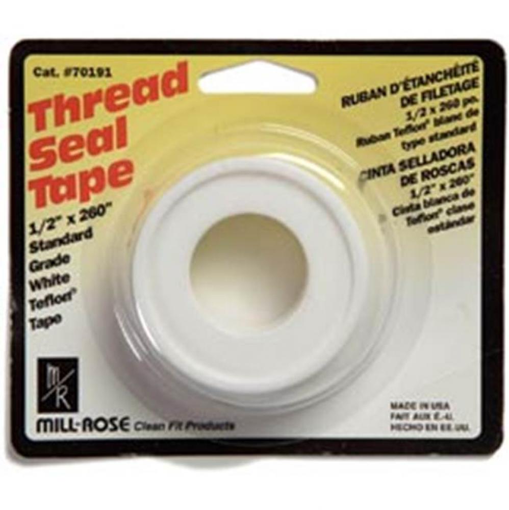 WHITE STANDARD GRADE THREAD SEAL TAPE, 1/2 X 100''