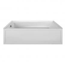 MTI Basics MBWIS7242-WH-RH - 72X42 White Right Hand Drain Integral Skirted Whirlpool W/ Integral Tile Flange-Basics