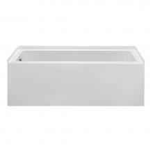 MTI Basics MBWISC6030A-WH-RH - 60X30 White Right Hand Drain Above Floor Rough In Integral Skirted Whirlpool W/ Integral Tile Flan