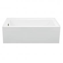 MTI Basics MBWISC6032A-WH-RH - 60X32 White Right Hand Drain Above Floor Rough In Integral Skirted Whirlpool W/ Integral Tile Flan