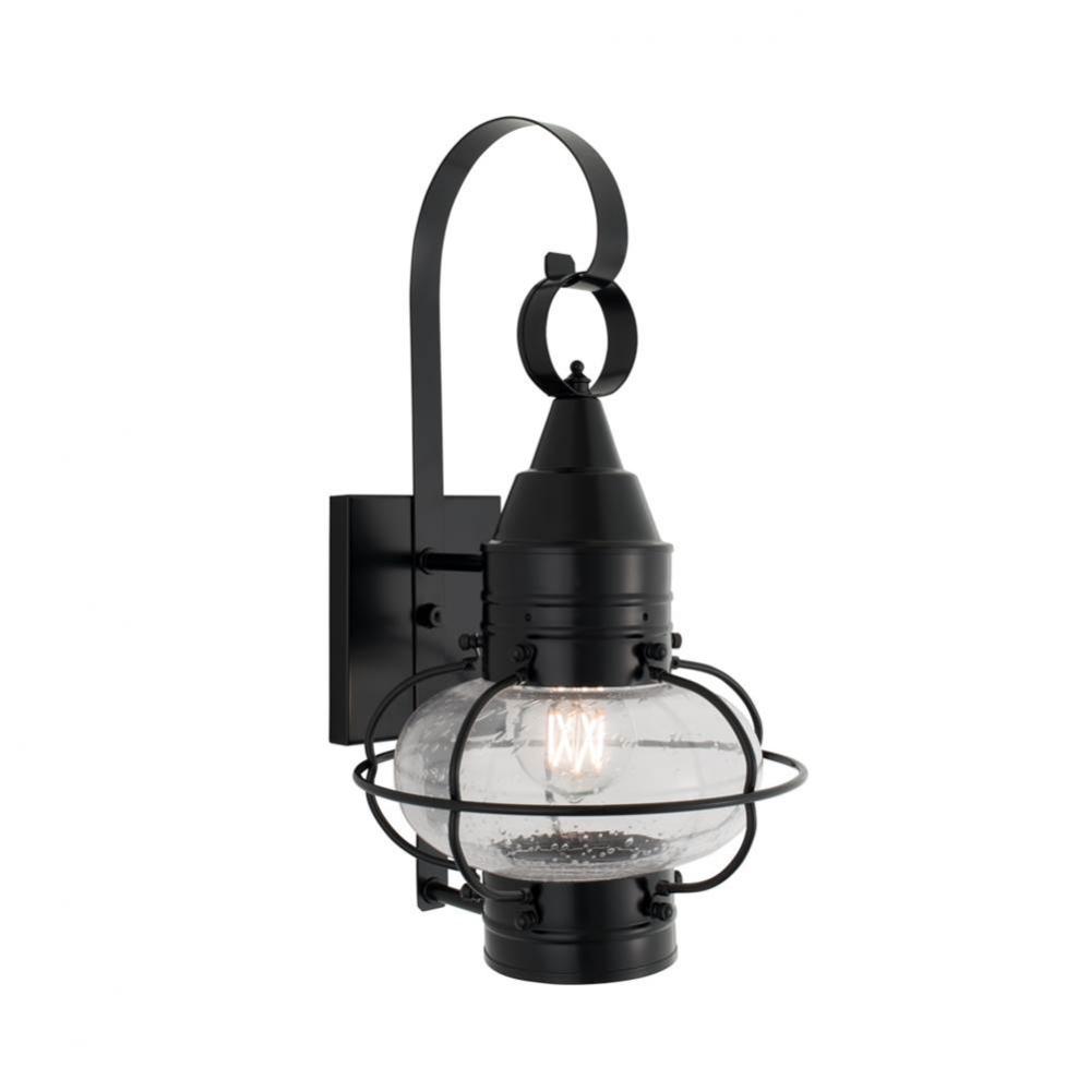 One Light Black Wall Lantern