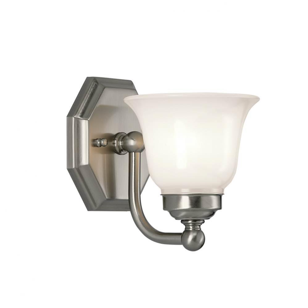 One Light Nickel Bathroom Sconce