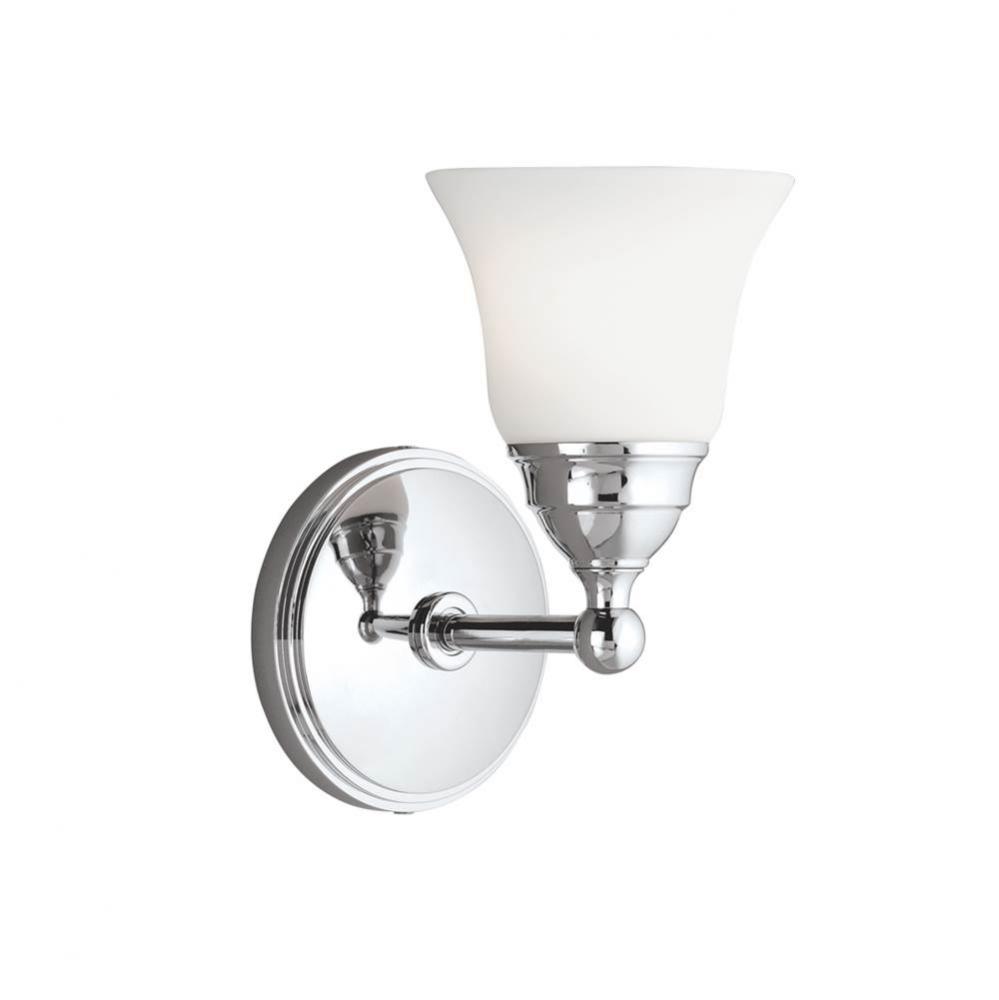 One Light Chrome Bathroom Sconce