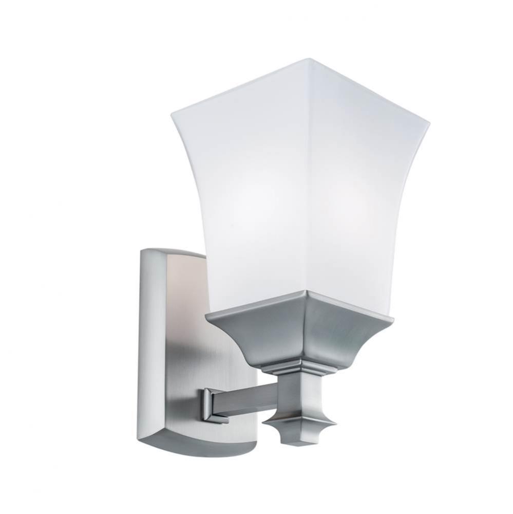 One Light Nickel Bathroom Sconce