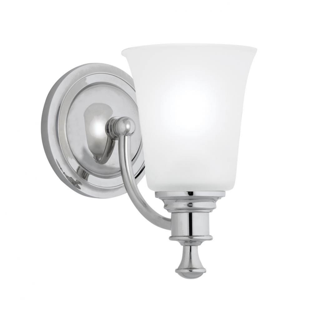 One Light Chrome Bathroom Sconce