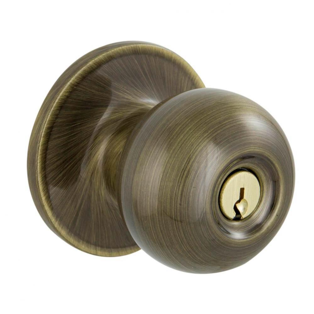 Jeffir Antique Brass Keyed Entry Knob