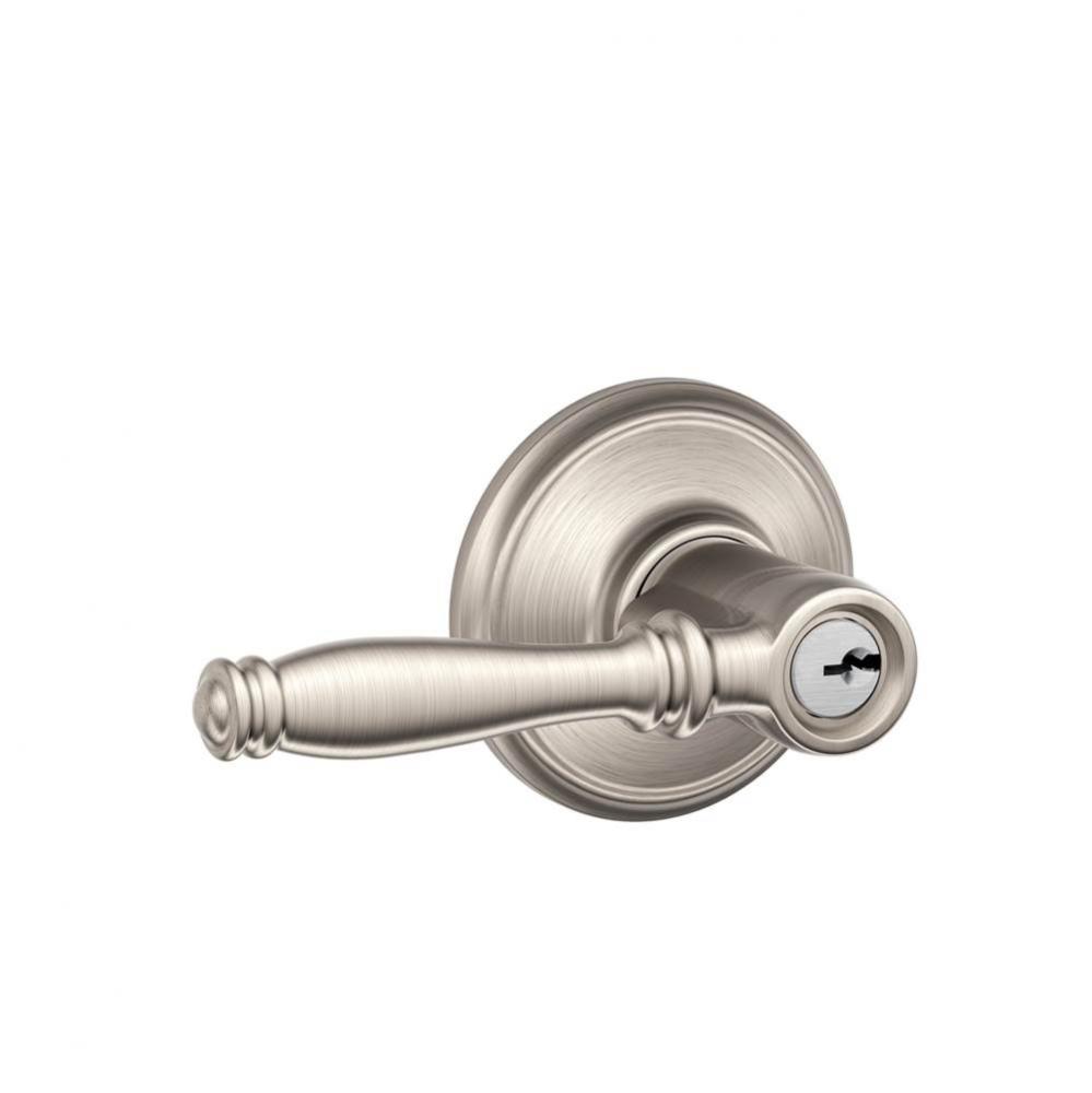 Birmingham Lever Keyed Entry Lock in Satin Nickel