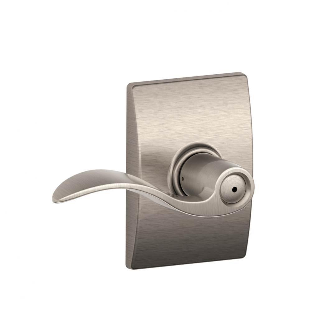 Accent Lever with Century Trim Bed and Bath Lock in Satin Nickel