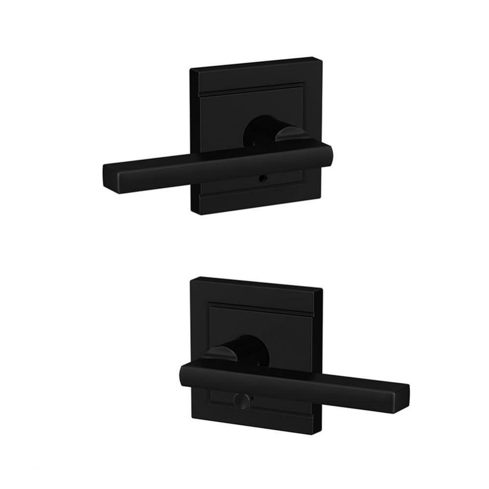 Custom Latitude Lever with Upland Trim Hall-Closet and Bed-Bath Lock in Matte Black