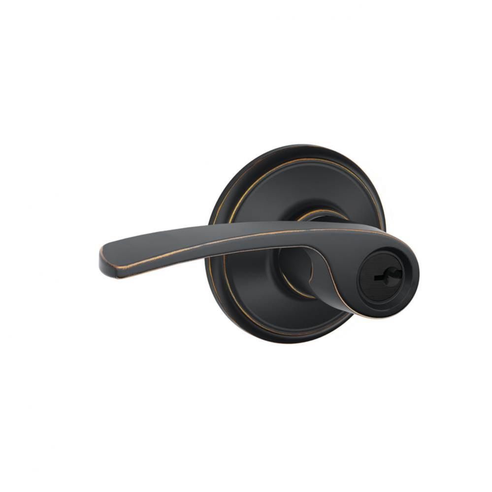 Merano Lever Keyed Entry Lock in Aged Bronze