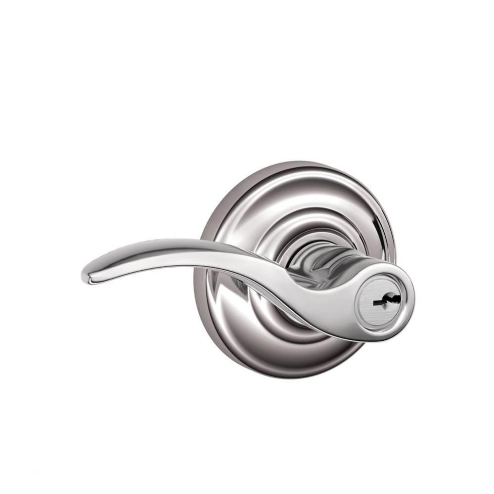 St. Annes Lever with Andover Trim Keyed Entry Lock in Bright Chrome