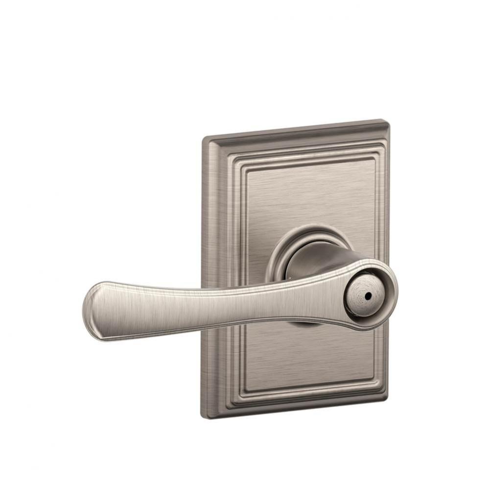 Avila Lever with Addison Trim Bed and Bath Lock in Satin Nickel