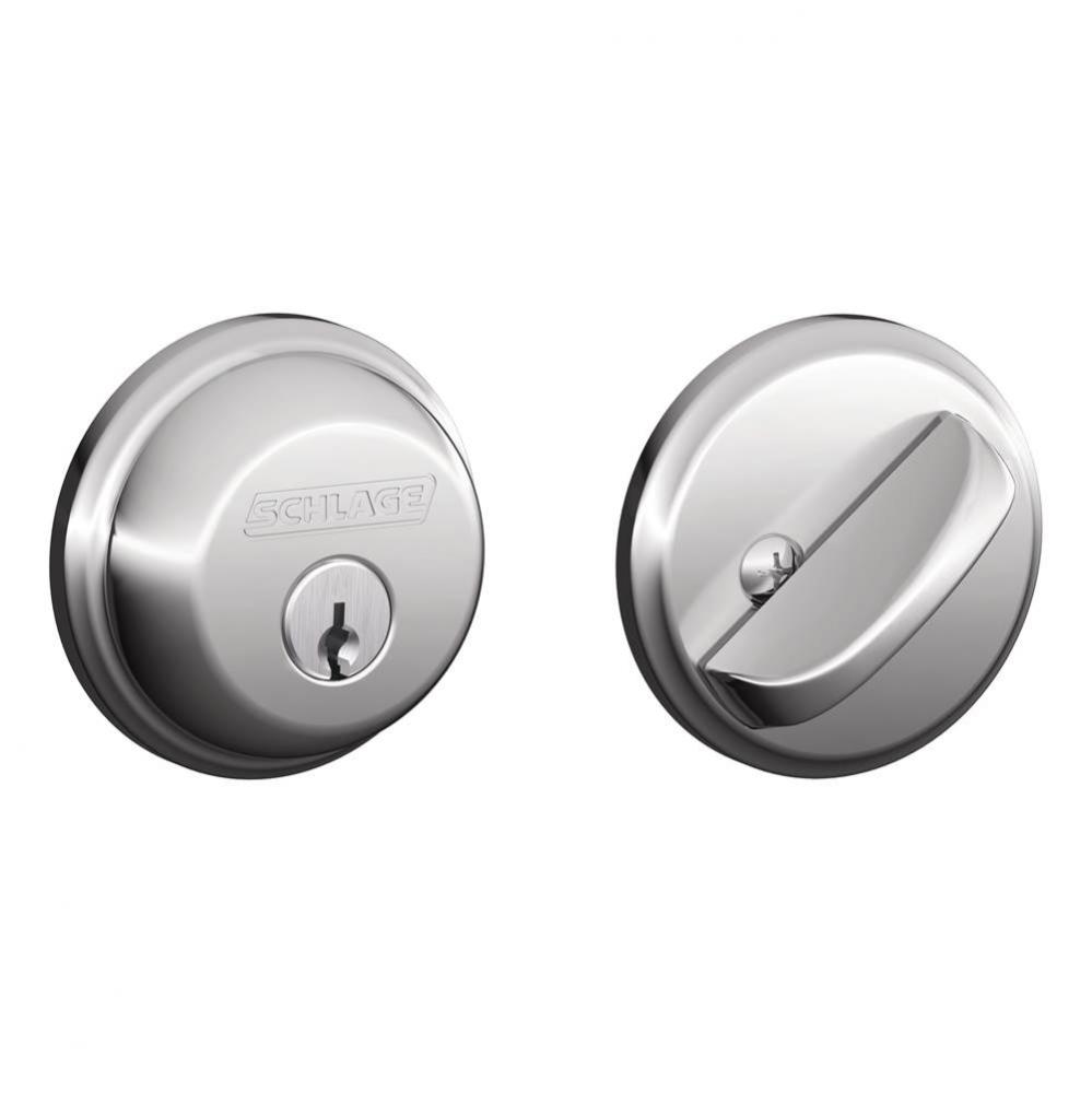 Single Cylinder Deadbolt in Bright Chrome