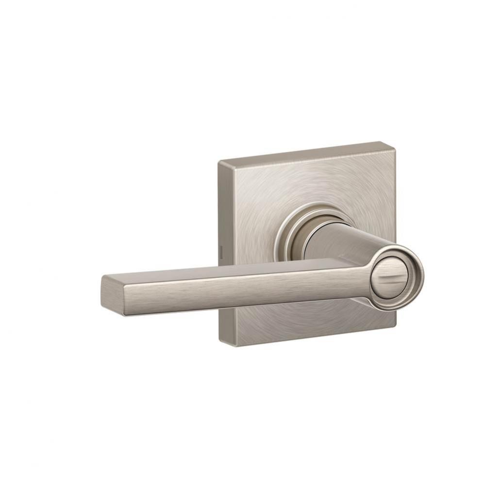 Solstice Lever with Collins Trim Bed and Bath Lock