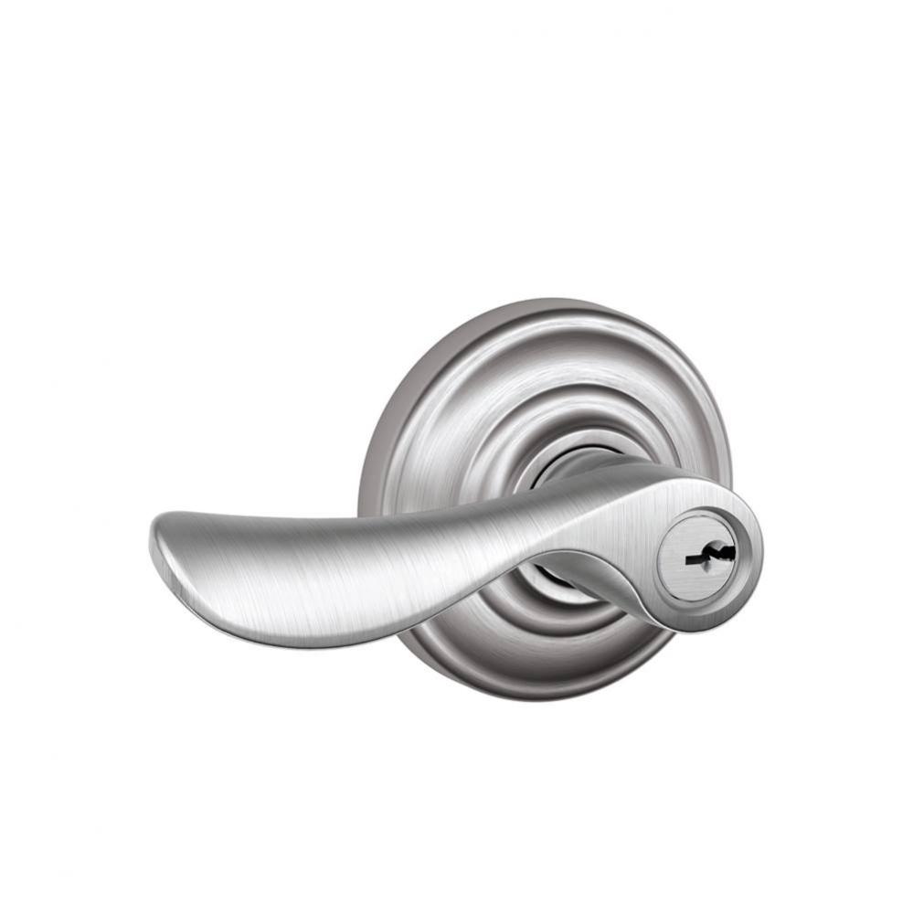 Champagne Lever with Andover Trim Keyed Entry Lock in Satin Chrome