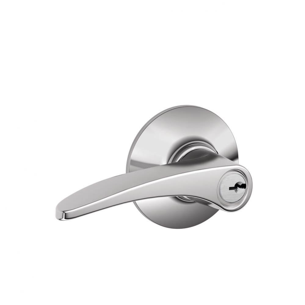 Manhattan Lever Keyed Entry Lock in Bright Chrome