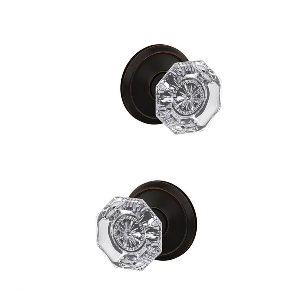 Custom Alexandria Non-Turning Glass Knob with Alden Trim in Aged Bronze