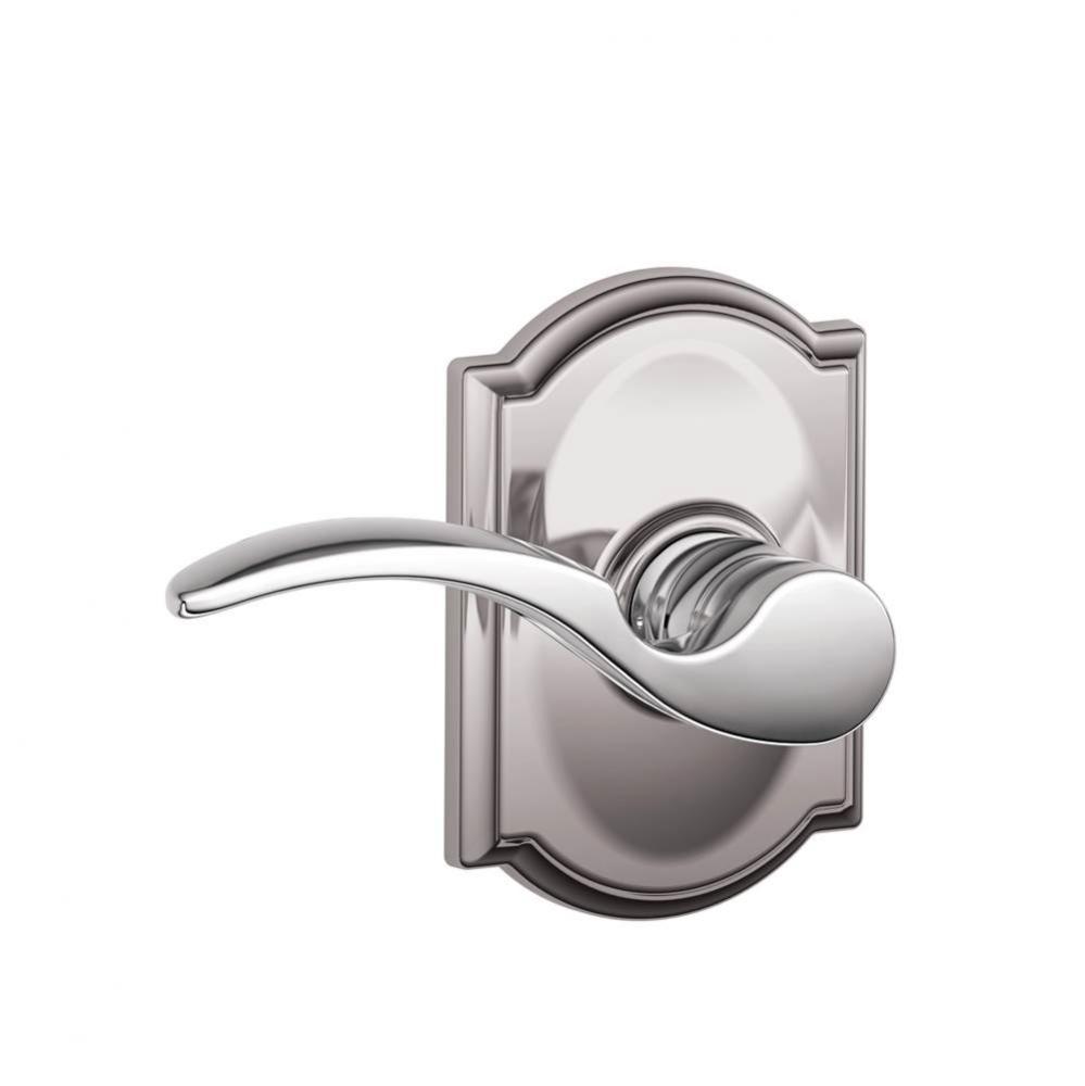 St. Annes Lever with Camelot Trim Hall and Closet Lock in Bright Chrome