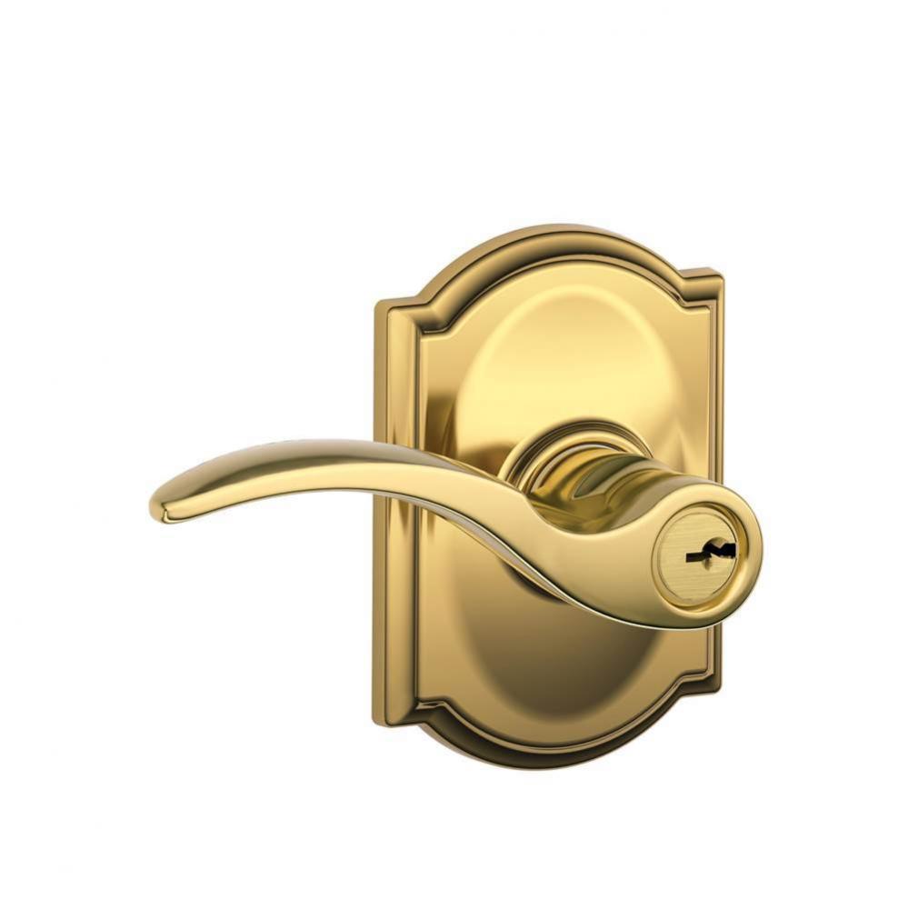 St. Annes Lever with Camelot Keyed Entry Lock in Bright Brass