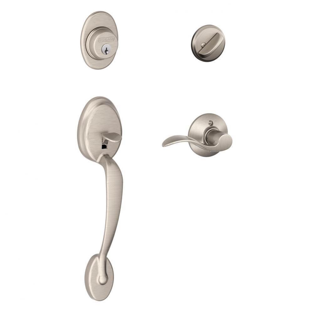 Plymouth Handleset with Single Cylinder Deadbolt and Accent Lever