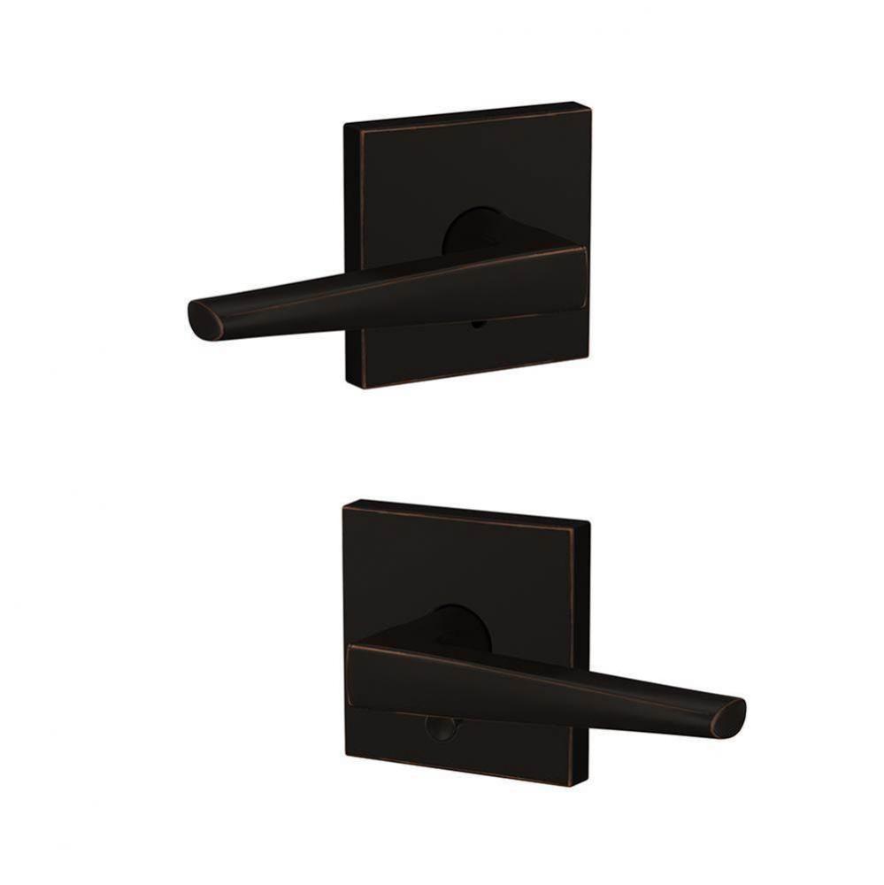 Custom Eller Lever with Collins Trim Hall-Closet and Bed-Bath Lock in Aged Bronze