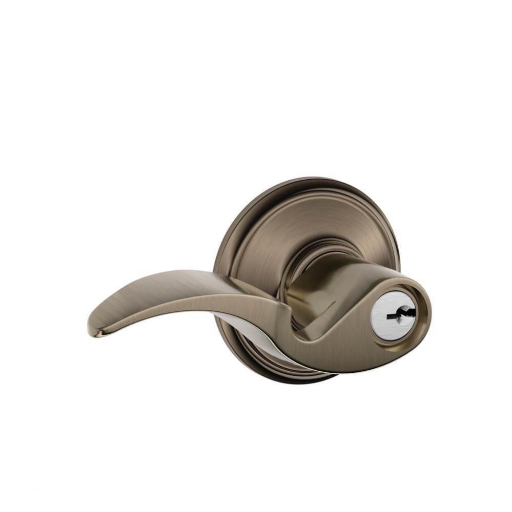 Avanti Lever Keyed Entry Lock in Antique Pewter