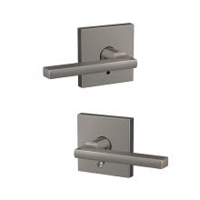 Schlage FC21 LAT 619 COL - Custom Latitude Lever with Collins Trim Hall-Closet and Bed-Bath Lock in Satin Nickel