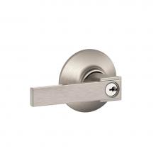 Schlage F51A NBK 619 - Northbrook Lever Keyed Entry Lock in Satin Nickel