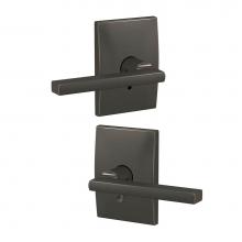 Schlage FC21 LAT 530 CEN - Custom Latitude Lever with Century Trim Hall-Closet and Bed-Bath Lock in Black Stainless