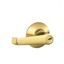 Schlage F51A ELA 605 - Elan Lever Keyed Entry Lock in Bright Brass