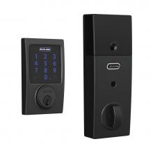 Schlage BE469ZP CEN 622 - Connect Smart Deadbolt with alarm with Century Trim in Matte Black, Z-Wave Plus Enabled