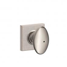 Schlage F40 SIE 619 COL - Siena Knob with Collins Trim Bed and Bath Lock in Satin Nickel