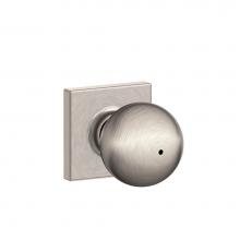 Schlage F40 ORB 619 COL - Orbit Knob with Collins Trim Bed and Bath Lock in Satin Nickel