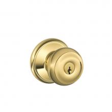 Schlage F51A GEO 505 605 - Georgian Knob Keyed Entry Lock