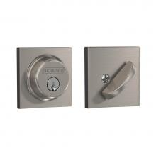 Schlage B60 N GC COL 619 - Single Cylinder Deadbolt with Collins Trim in Satin Nickel