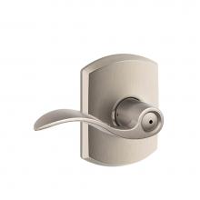 Schlage F40 ACC 619 GRW - Accent Lever with Greenwich Trim Bed and Bath Lock in Satin Nickel