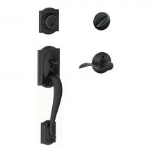 Schlage F60 V CAM 716 ACC - Camelot Handleset with Single Cylinder Deadbolt and Accent Lever