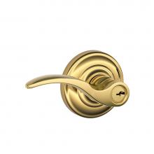 Schlage F51 V STA 505 AND - St. Annes Lever with Andover Trim Keyed Entry Lock in Bright Brass